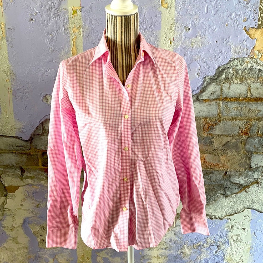 Pink white checked Ralph Lauren shirt